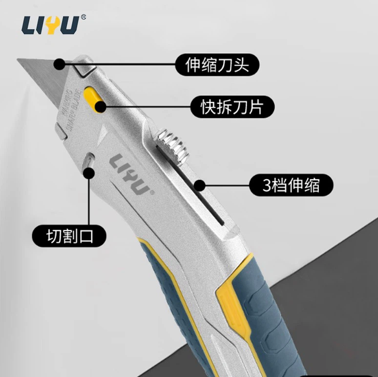 Zinc Alloy Folding Cutting Knife Utility Knife Wallpaper Knife Heavy-duty Unpacking Knife Express Knife Body With 3 Blades best